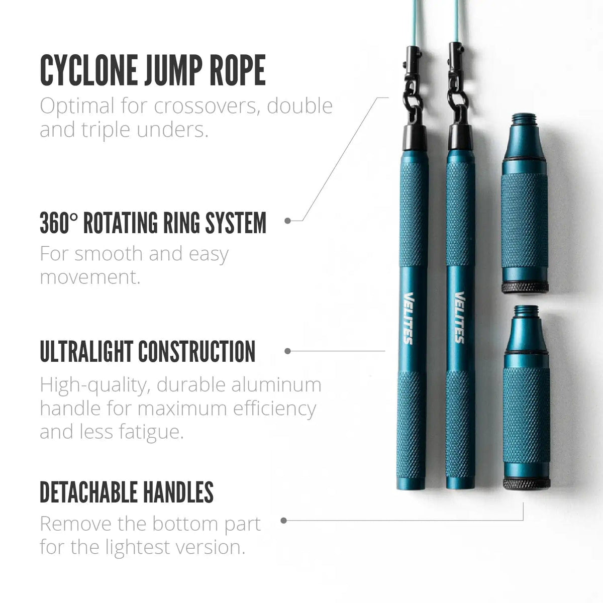 Cyclone Jump Rope (Trainingsspringseil) kaufen - Velites Speed Ropes - Fitness Onlineshop