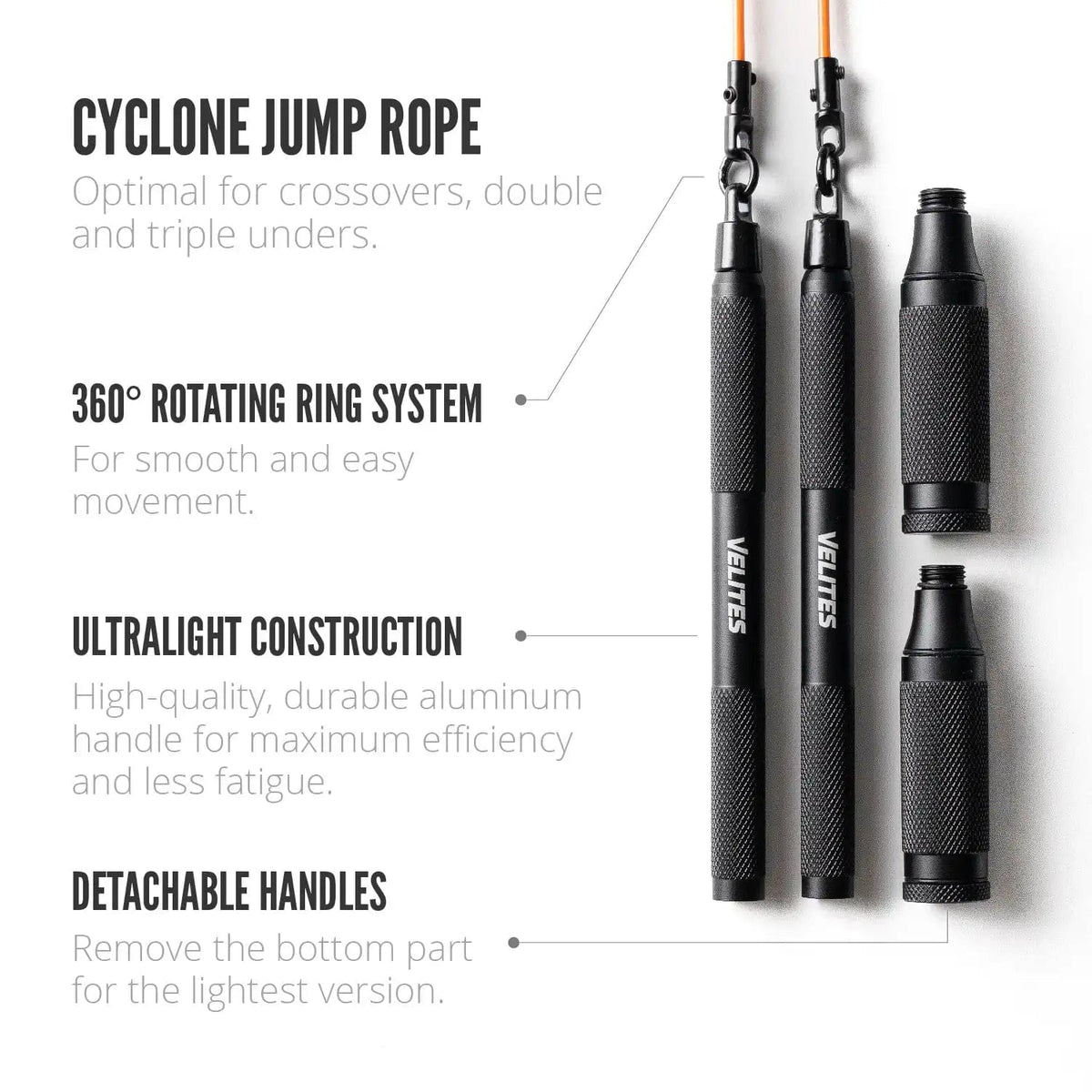 Cyclone Jump Rope (Trainingsspringseil) kaufen - Velites Speed Ropes - Fitness Onlineshop