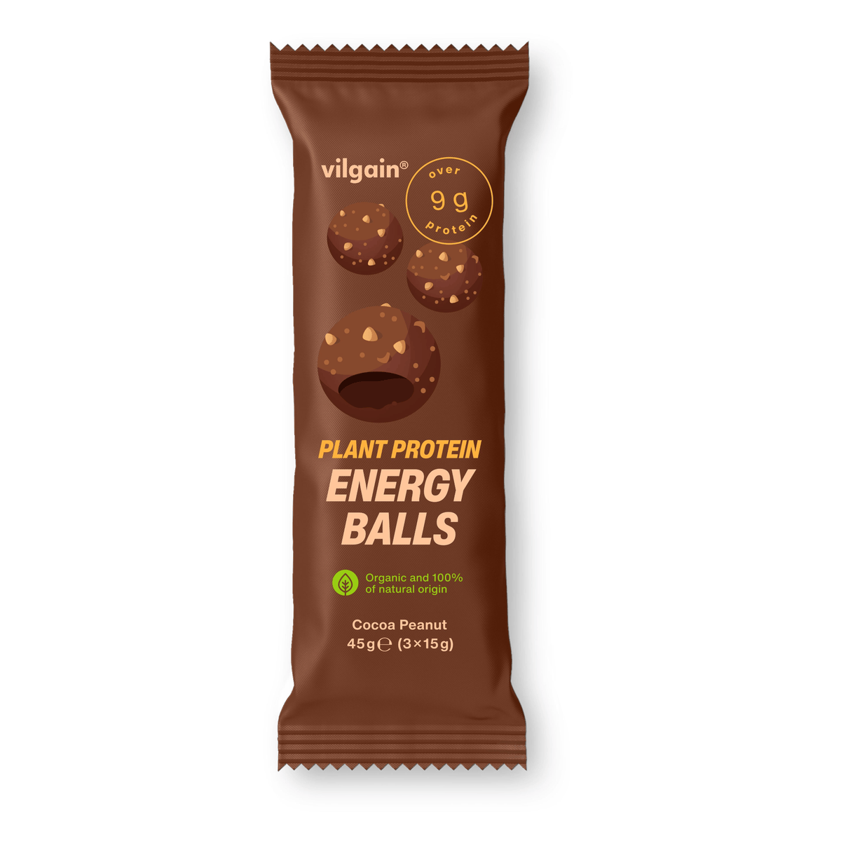 BIO Plant Protein Energy Balls Kakao / 45 g (3 x 15 g) kaufen - Vilgain Fitness Snacks - Fitness Onlineshop
