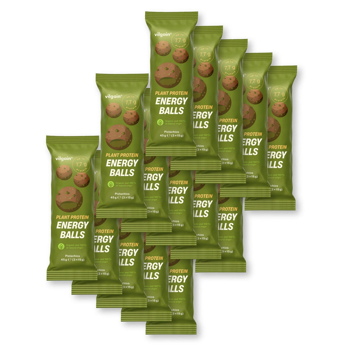 BIO Plant Protein Energy Balls Pistazien / 15 x 45 g kaufen - Vilgain Fitness Snacks - Fitness Onlineshop