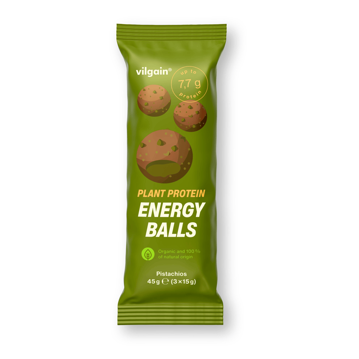 BIO Plant Protein Energy Balls Pistazien / 45 g (3 x 15 g) kaufen - Vilgain Fitness Snacks - Fitness Onlineshop