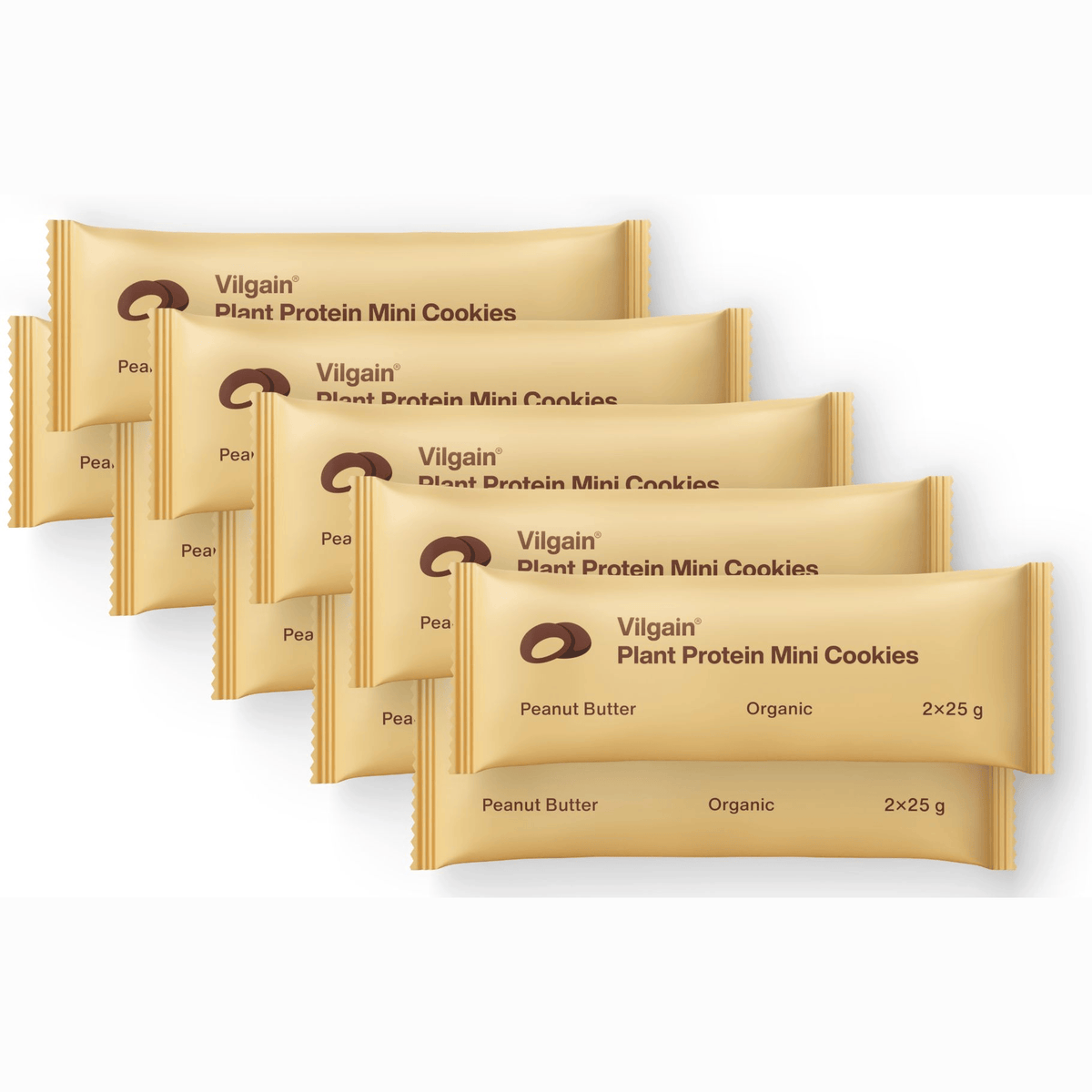 BIO Plant Protein Mini Cookies Erdnussmus / 10 x 50 g kaufen - Vilgain Protein Cookie - Fitness Onlineshop