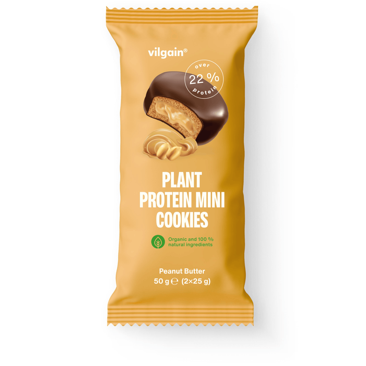 BIO Plant Protein Mini Cookies Erdnussmus / 50 g (2 x 25 g) kaufen - Vilgain Protein Cookie - Fitness Onlineshop