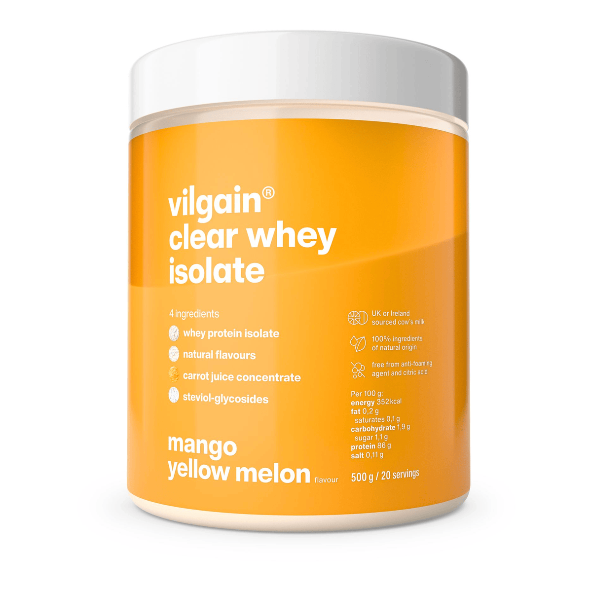 Clear Whey Isolate Gelbe Melone mit Mango / 500 g kaufen - Vilgain Whey Proteinpulver - Fitness Onlineshop