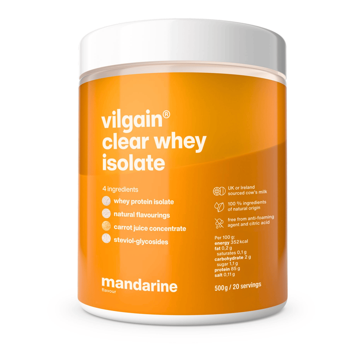 Clear Whey Isolate Mandarine / 500 g kaufen - Vilgain Whey Proteinpulver - Fitness Onlineshop