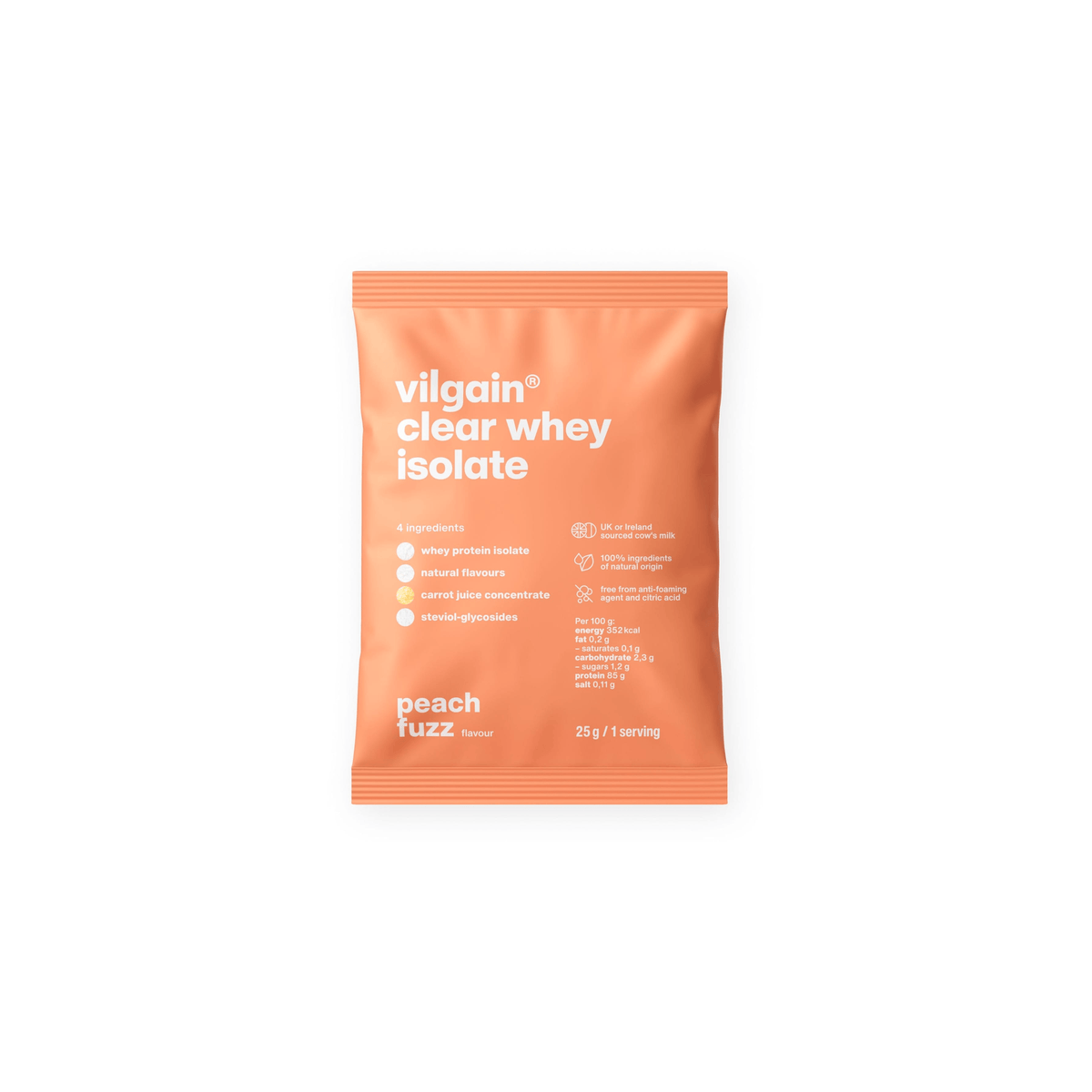 Clear Whey Isolate Peach Fuzz / 25 g kaufen - Vilgain Whey Proteinpulver - Fitness Onlineshop