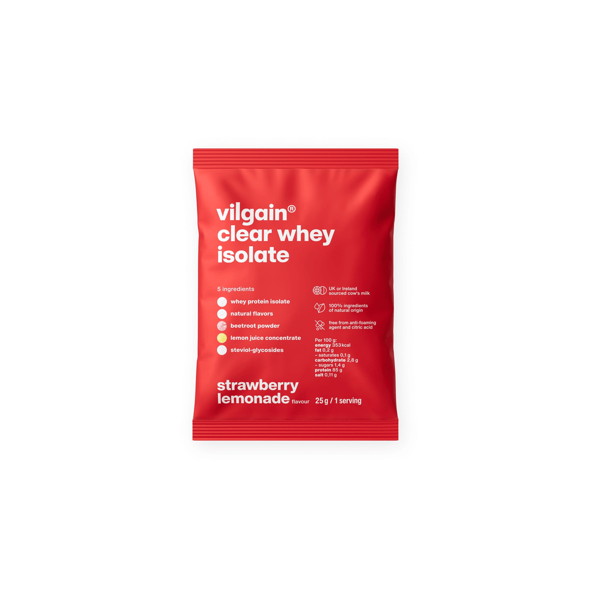 Clear Whey Isolate Strawberry Lemonade / 25 g kaufen - Vilgain Whey Proteinpulver - Fitness Onlineshop