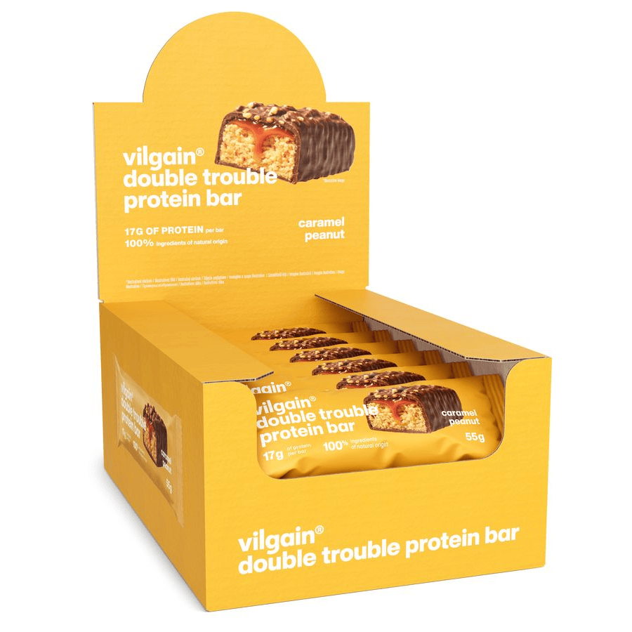 Double Trouble Protein Bar Erdnüsse mit Salzkaramell / 12 x 55 g kaufen - Vilgain Proteinriegel - Fitness Onlineshop