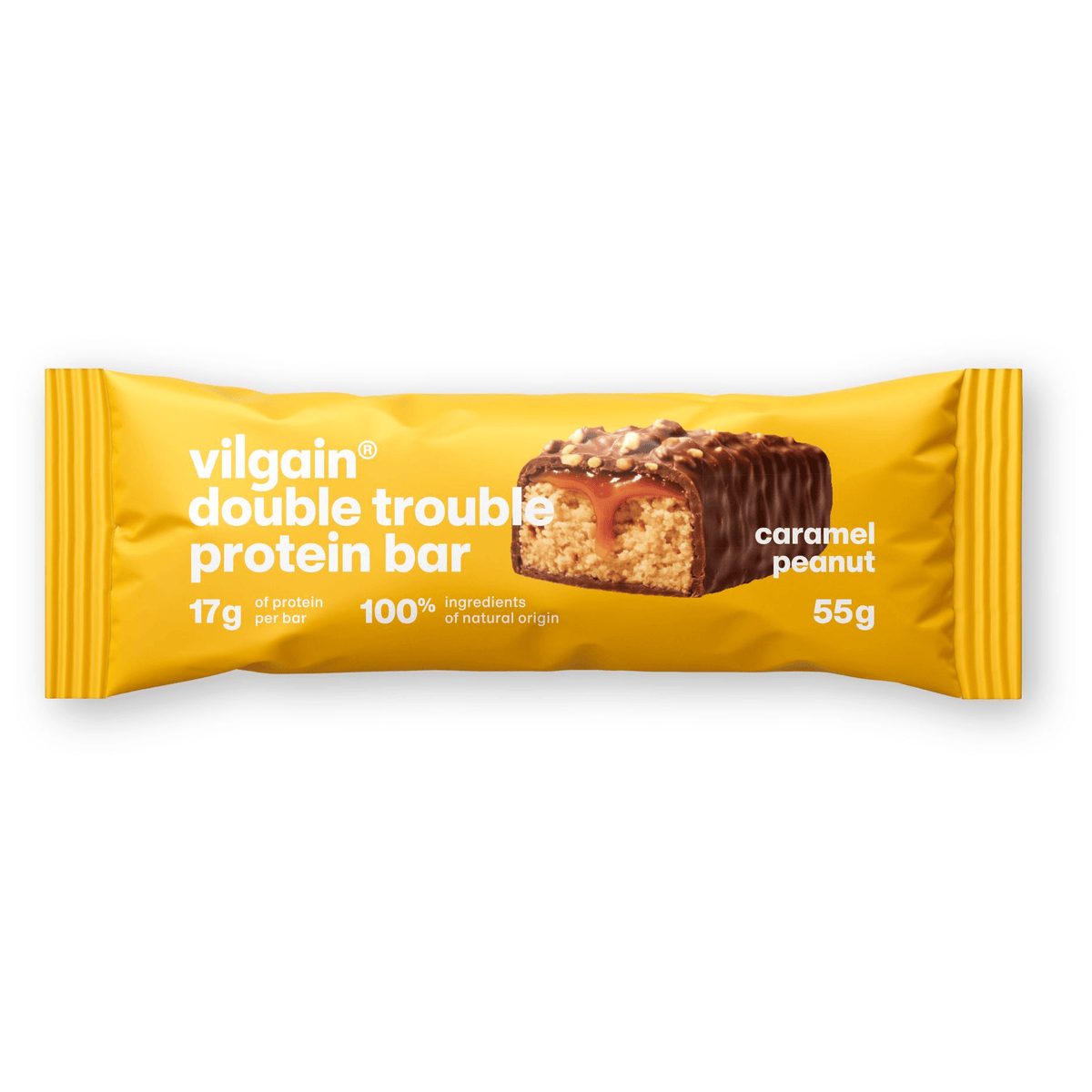Double Trouble Protein Bar Erdnüsse mit Salzkaramell / 55 g kaufen - Vilgain Proteinriegel - Fitness Onlineshop
