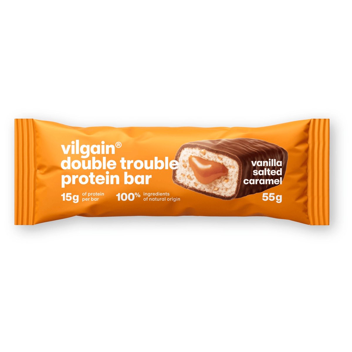 Double Trouble Protein Bar Vanille mit gesalzenem Karamell / 55 g kaufen - Vilgain Proteinriegel - Fitness Onlineshop