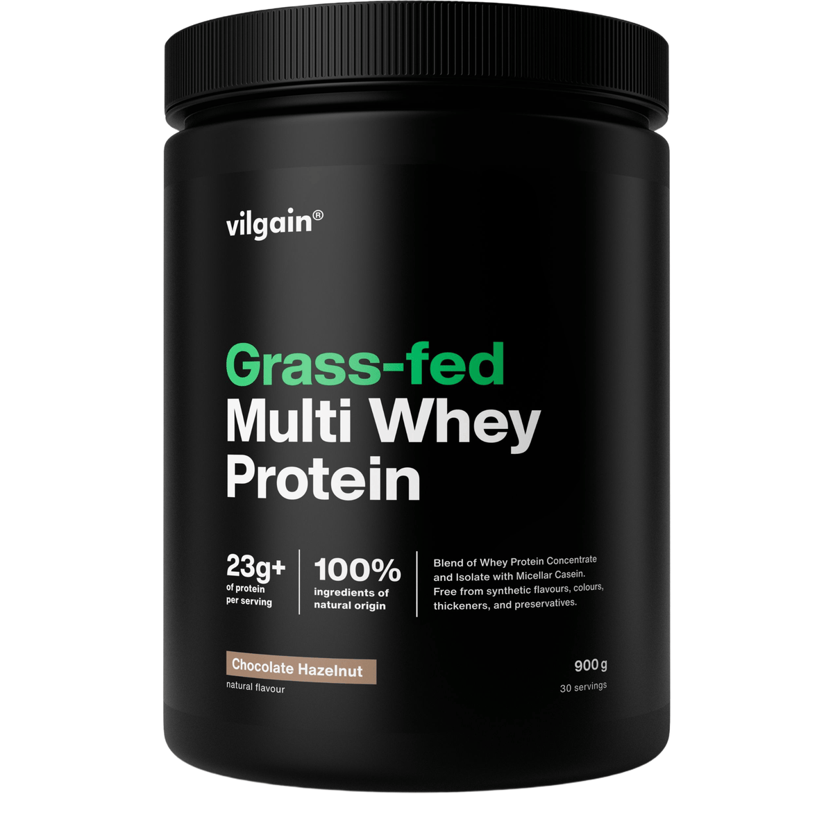 Grass-Fed Multi Whey Protein Schokolade und Haselnuss / 900 g kaufen - Vilgain Whey Proteinpulver - Fitness Onlineshop