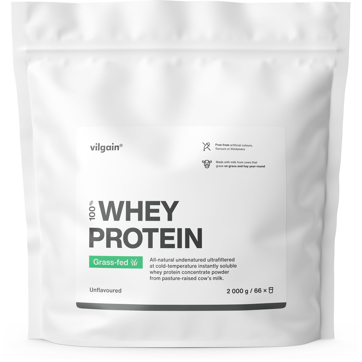 Grass-Fed Whey Protein Ohne Geschmack / 2'000 g kaufen - Vilgain Whey Proteinpulver - Fitness Onlineshop
