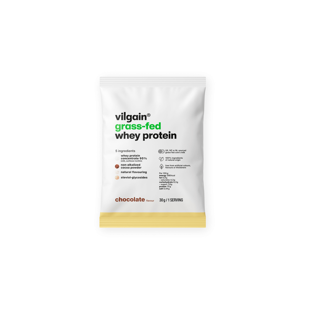Grass-Fed Whey Protein Schokolade / 30 g kaufen - Vilgain Whey Proteinpulver - Fitness Onlineshop