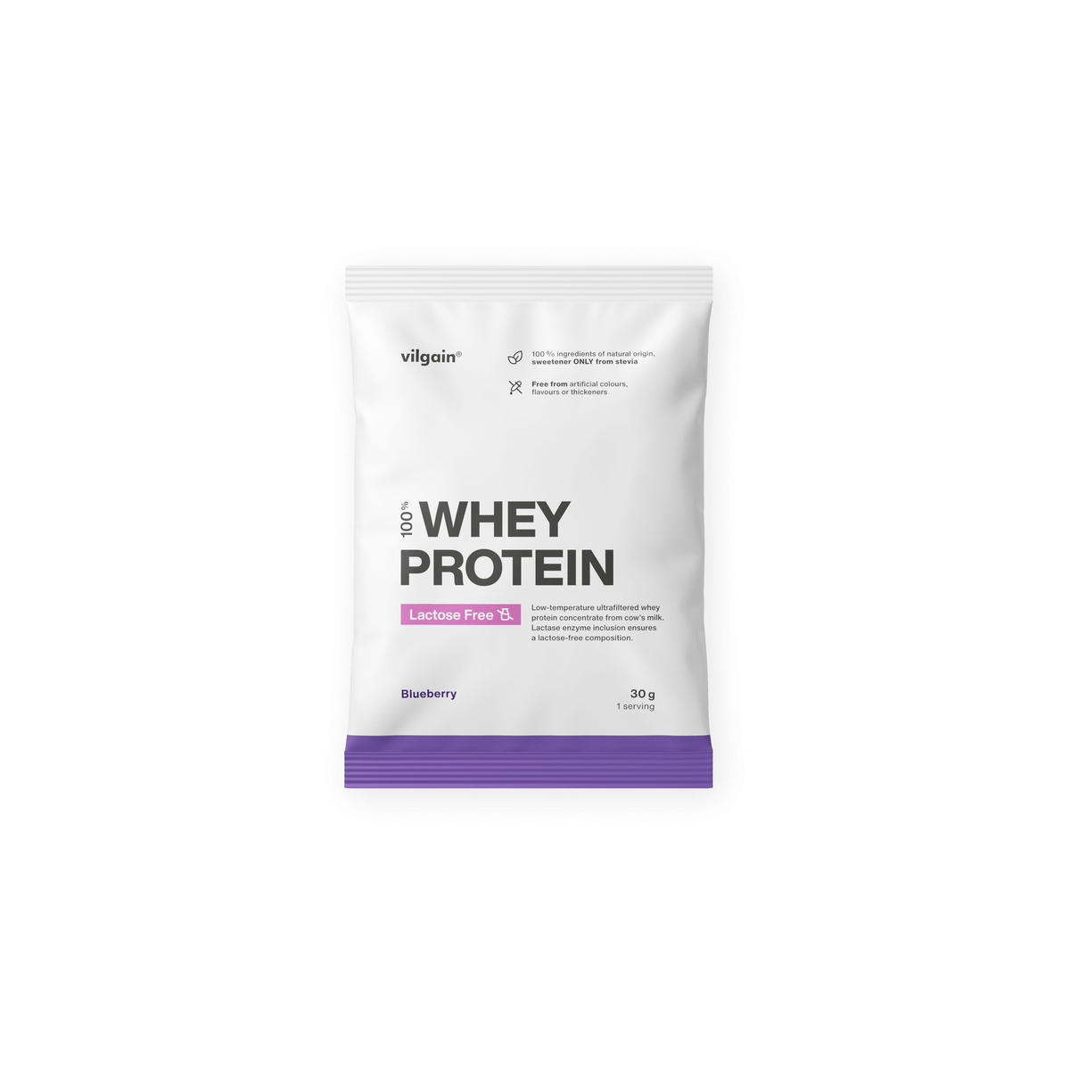 Lactose-Free Whey Protein Heidelbeere / 30 g kaufen - Vilgain Whey Proteinpulver - Fitness Onlineshop