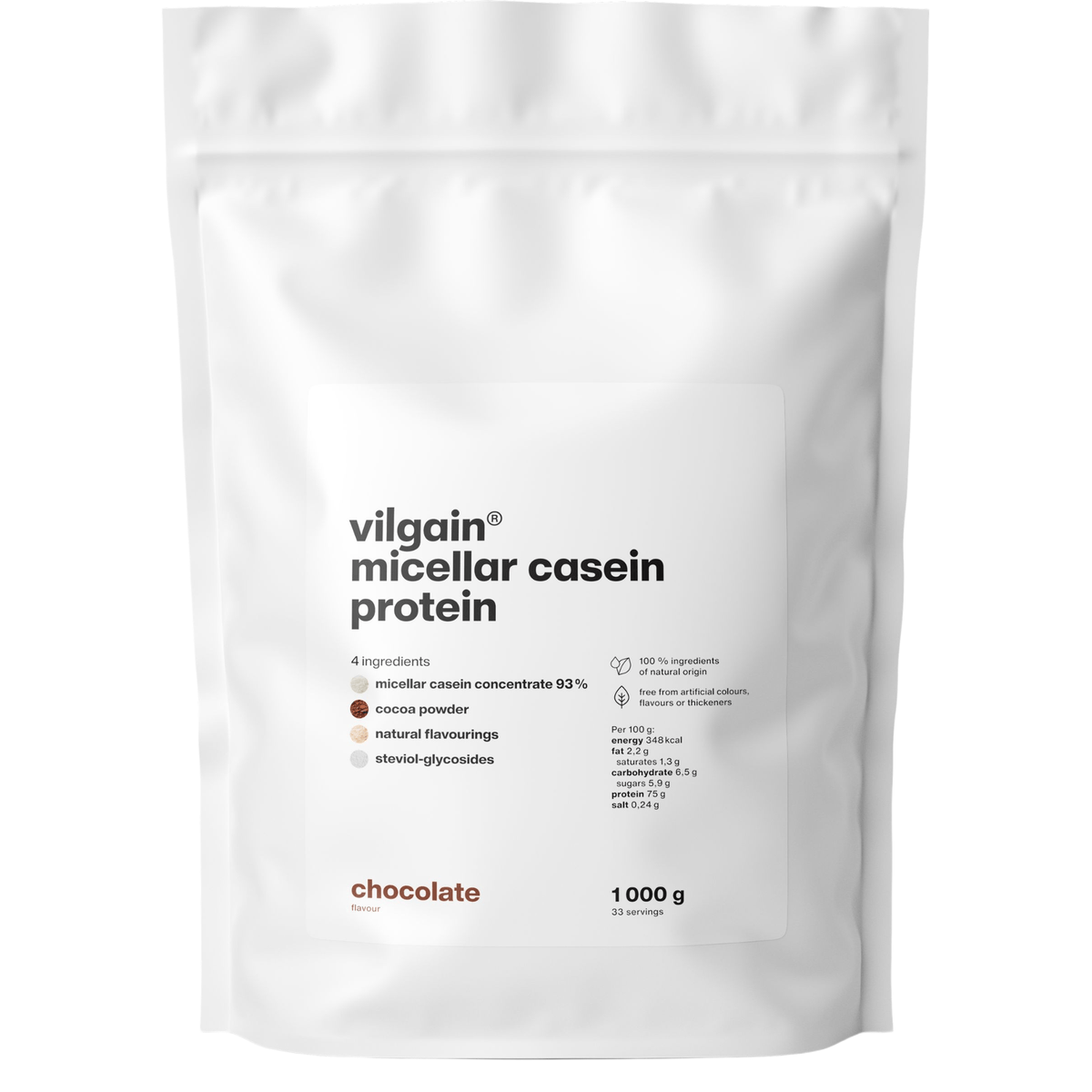 Micellar Casein Protein Schokolade / 1'000 g kaufen - Vilgain Casein Proteinpulver - Fitness Onlineshop
