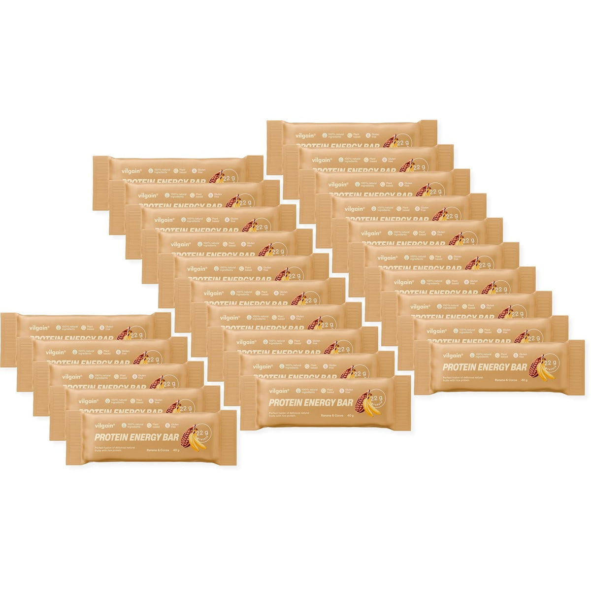 Plant Protein Energy Bar Kakao und Banane / 25 x 40 g kaufen - Vilgain Energieriegel - Fitness Onlineshop