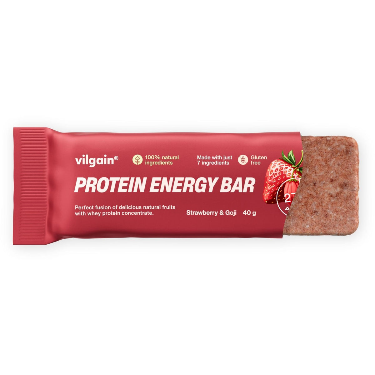 Protein Energy Bar Erdbeere und Goji / 40 g kaufen - Vilgain Energieriegel - Fitness Onlineshop