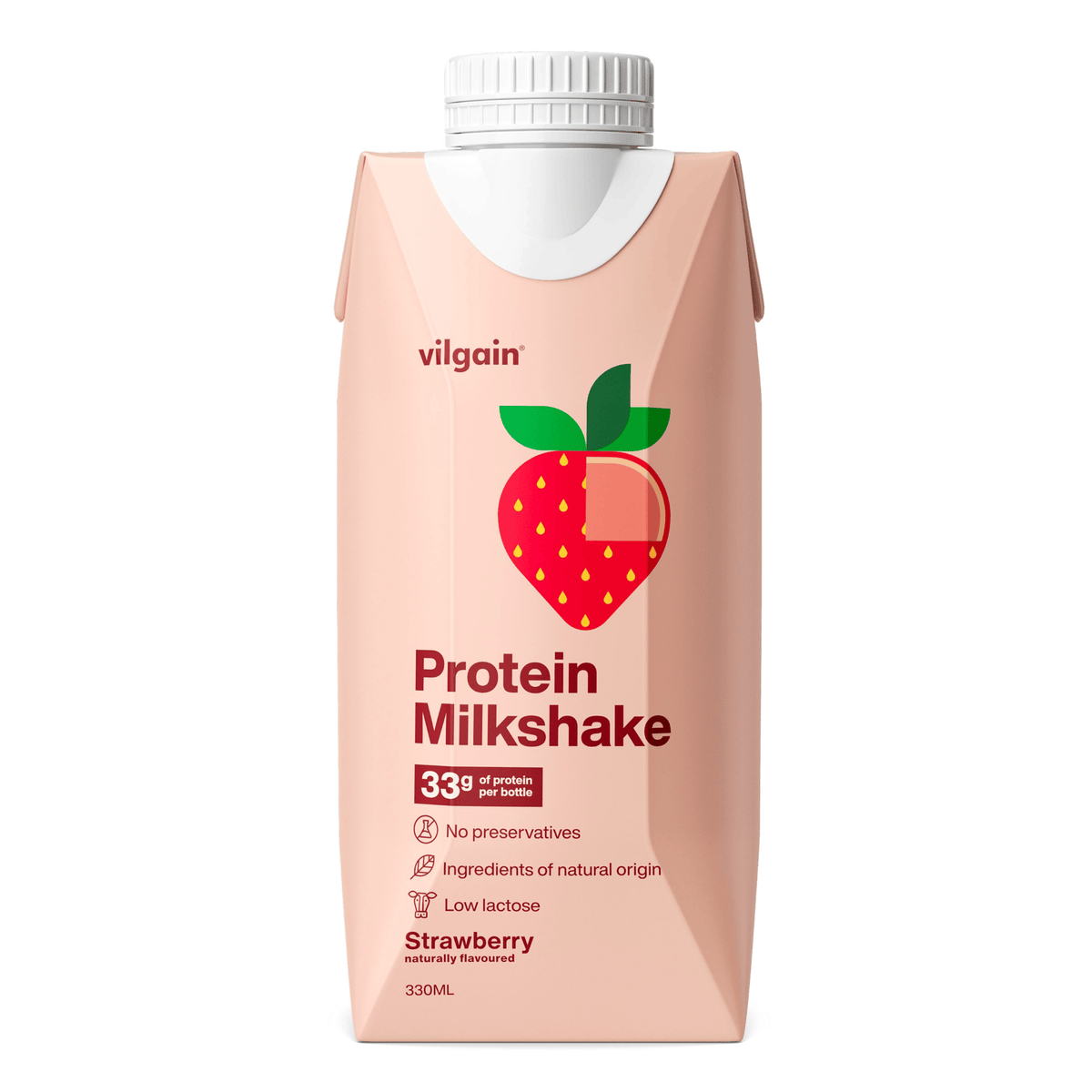 Protein Milkshake Erdbeere / 330 ml kaufen - Vilgain Fertige Proteinshakes - Fitness Onlineshop