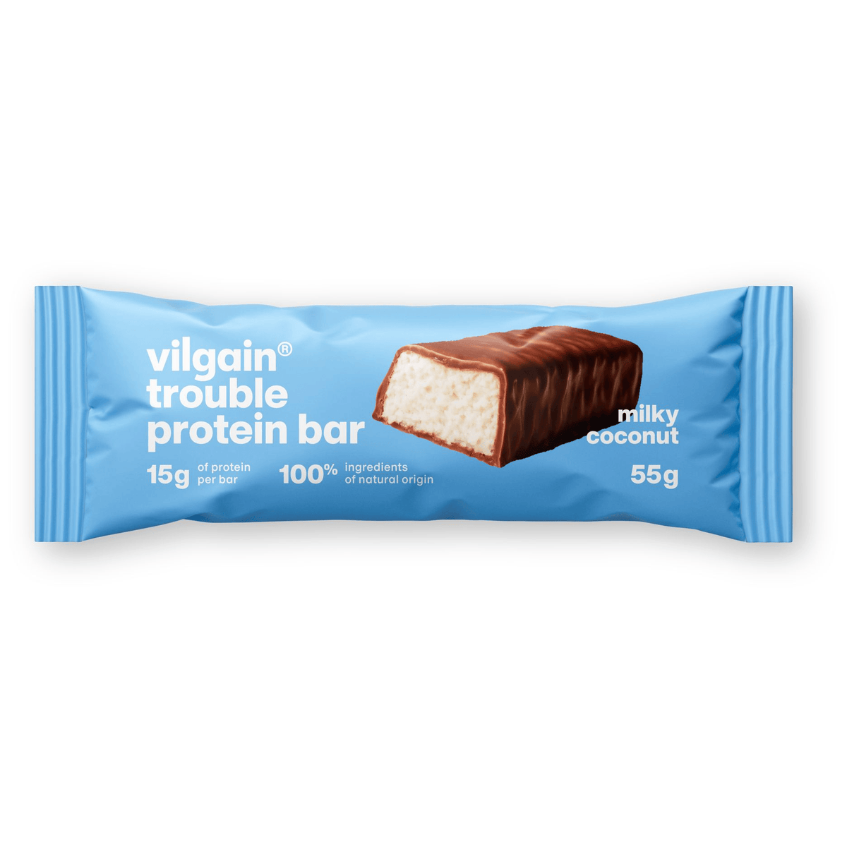 Trouble Protein Bar Kokosnuss mit Milchschokolade / 55 g kaufen - Vilgain Proteinriegel - Fitness Onlineshop