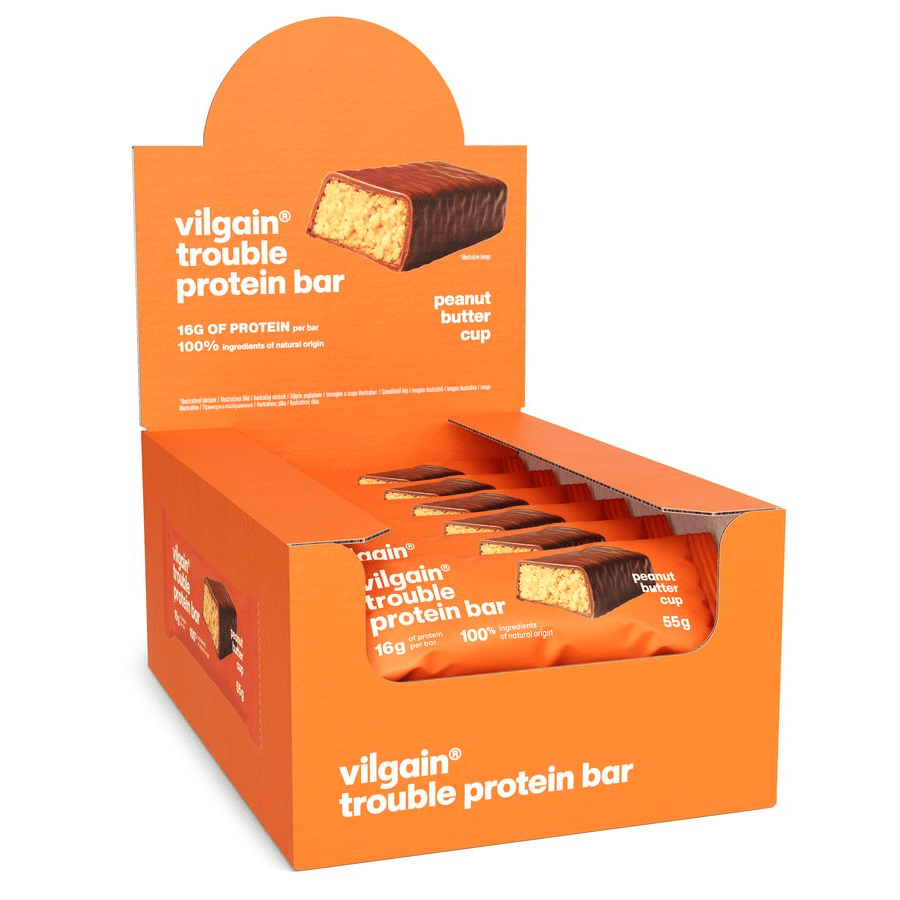 Trouble Protein Bar Schoko-Cup mit Erdnussbutter / 12 x 55 g kaufen - Vilgain Proteinriegel - Fitness Onlineshop