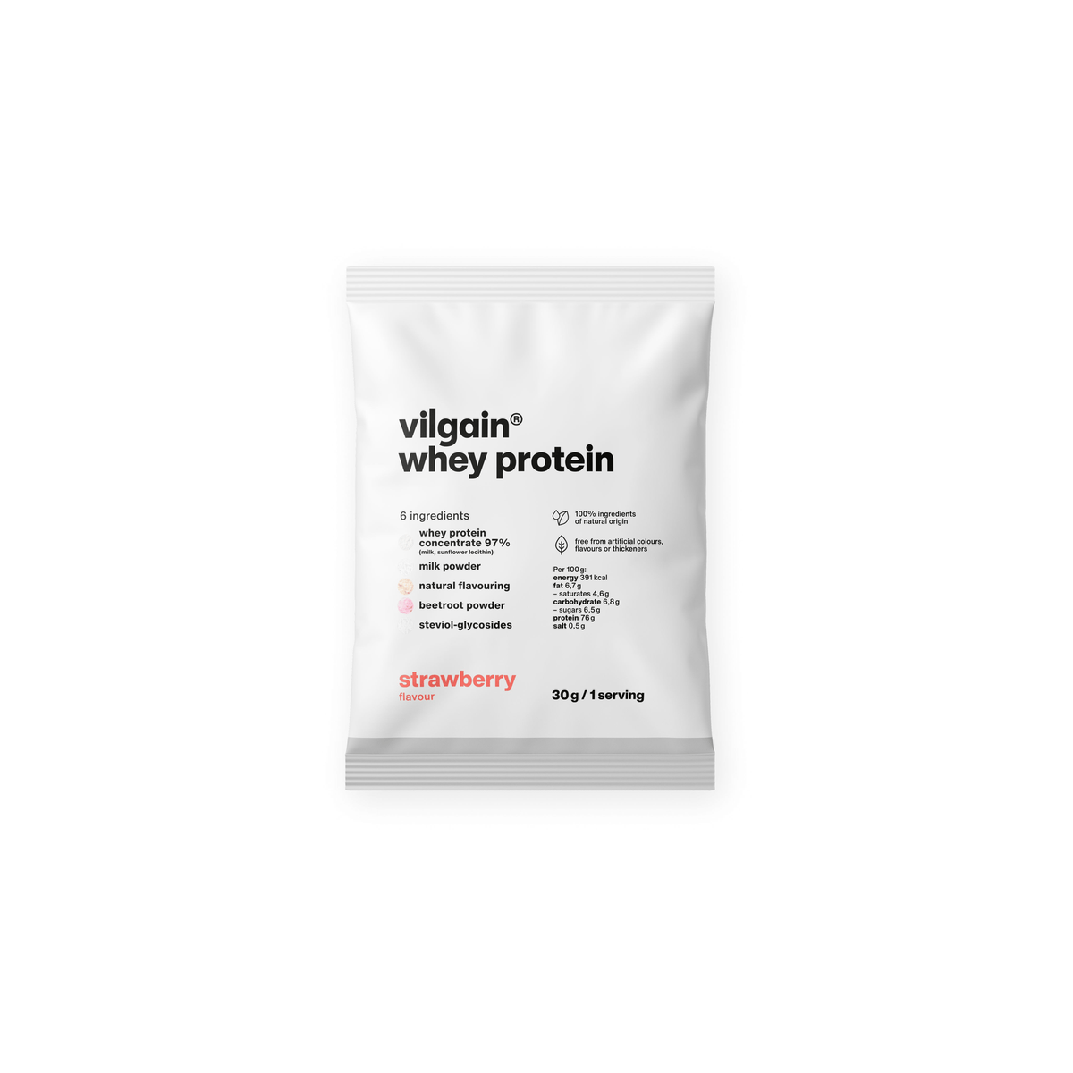 Whey Protein Erdbeere / 30 g kaufen - Vilgain Whey Proteinpulver - Fitness Onlineshop