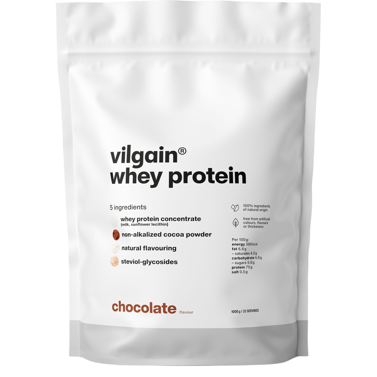 Whey Protein Schokolade / 1'000 g kaufen - Vilgain Whey Proteinpulver - Fitness Onlineshop