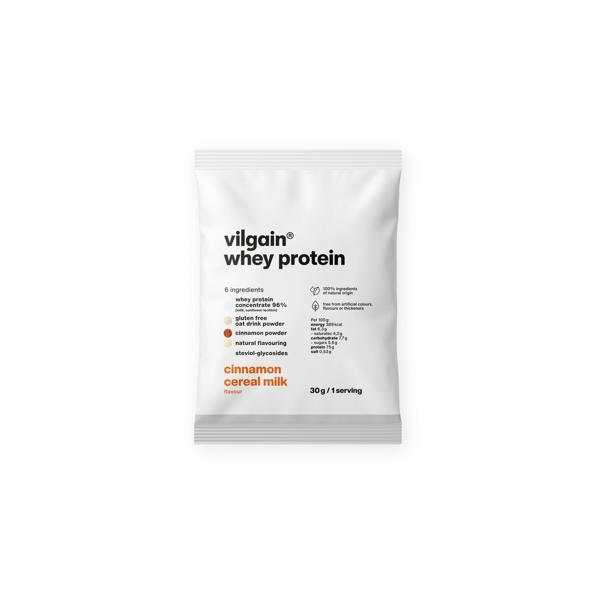 Whey Protein Zimt-Flakes / 30 g kaufen - Vilgain Whey Proteinpulver - Fitness Onlineshop