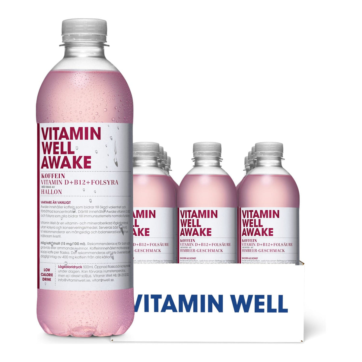 Vitamin Well Vitamindrink 12 x 500 ml / Awake (Himbeere) kaufen - Vitamin Well Hydrationsgetränk - Fitness Onlineshop