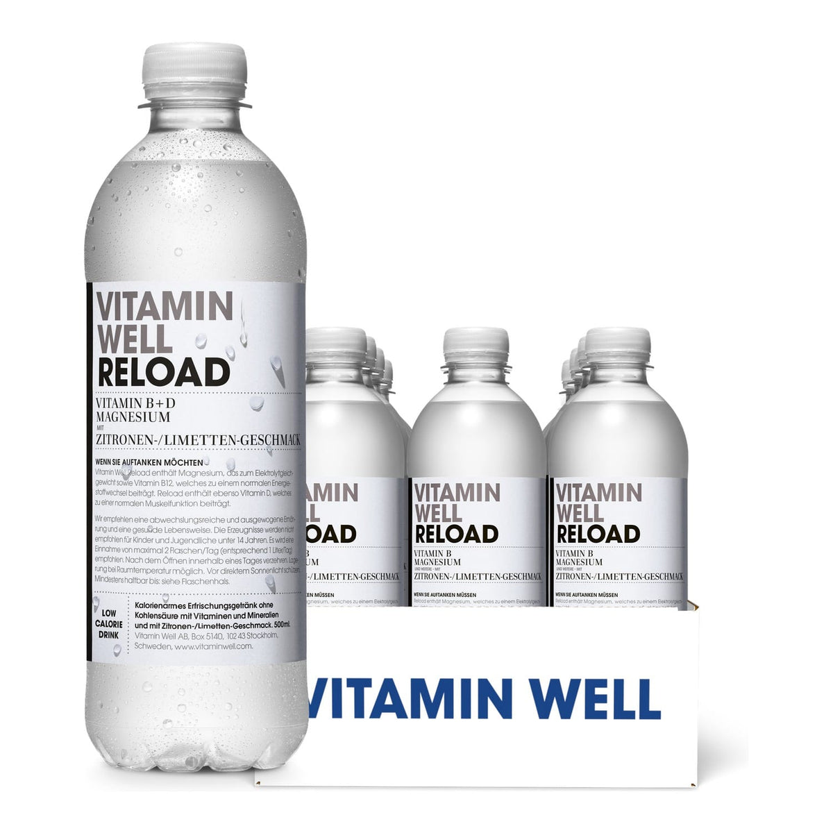 Vitamin Well Vitamindrink 12 x 500 ml / Reload (Zitrone-Limette) kaufen - Vitamin Well Hydrationsgetränk - Fitness Onlineshop