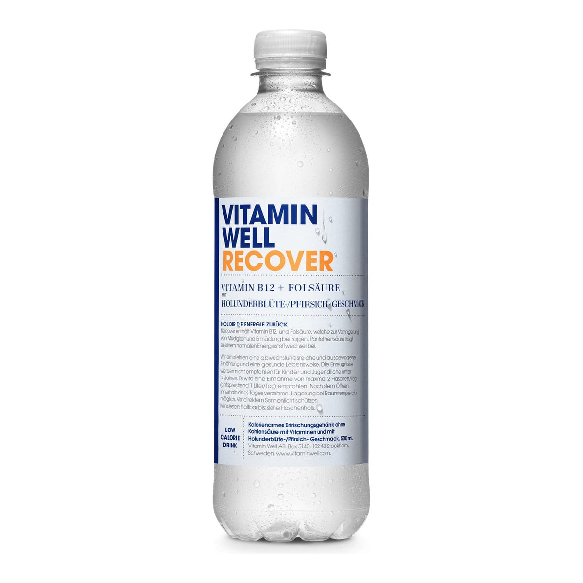 Vitamin Well Vitamindrink 500 ml / Recover (Holunderblüte-Pfirsich) kaufen - Vitamin Well Hydrationsgetränk - Fitness Onlineshop