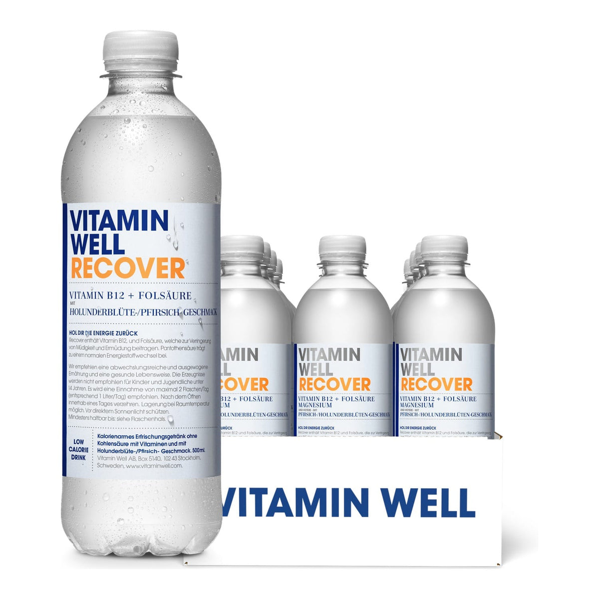 Vitamin Well Vitamindrink Recover (Holunderblüte-Pfirsich) / 12 x 500 ml kaufen - Vitamin Well Hydrationsgetränk - Fitness Onlineshop
