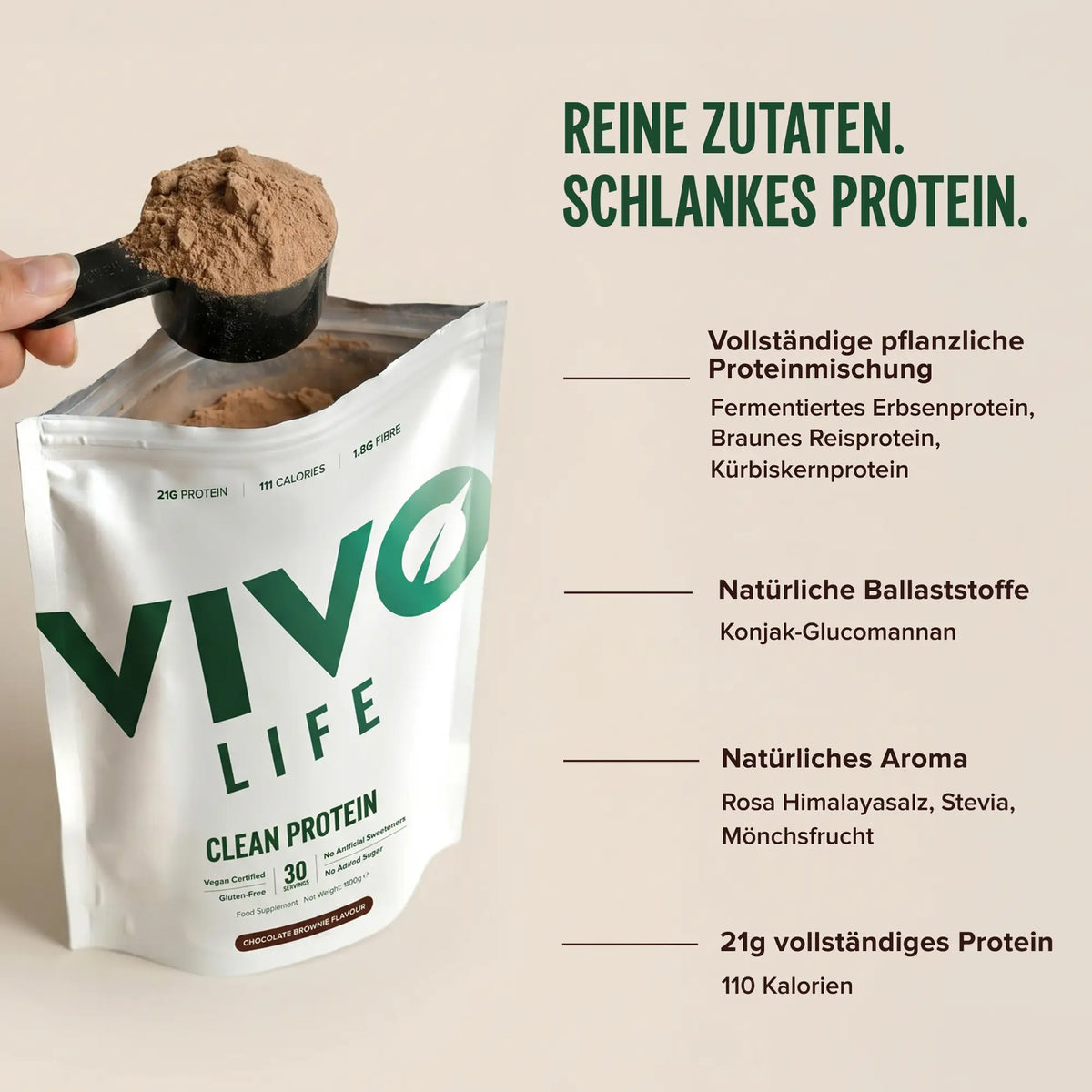 Clean Protein kaufen - Vivo Life Vegane Proteinpulver - Fitness Onlineshop