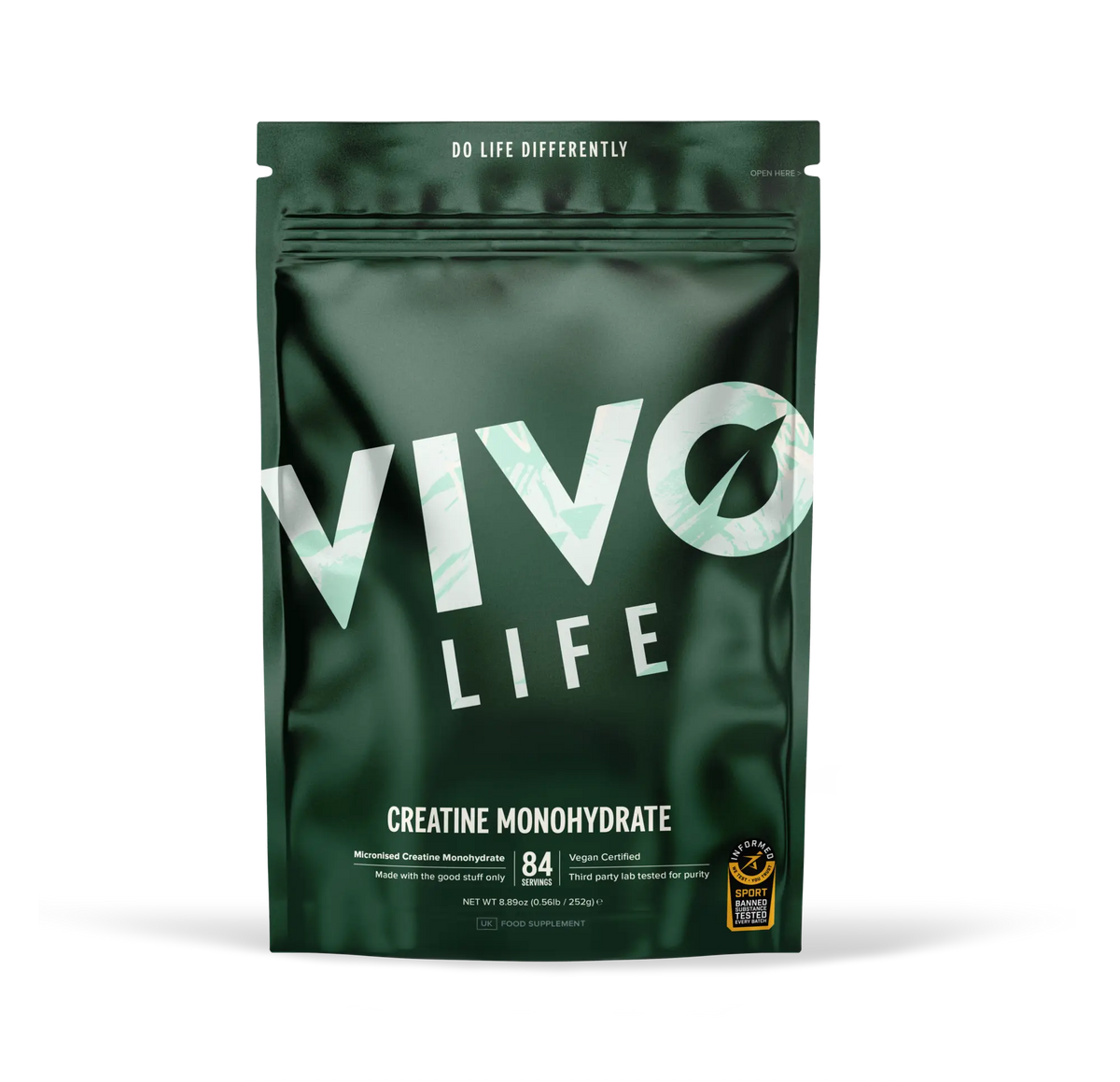 Creatine Monohydrat 252 g kaufen - Vivo Life Kreatin - Fitness Onlineshop