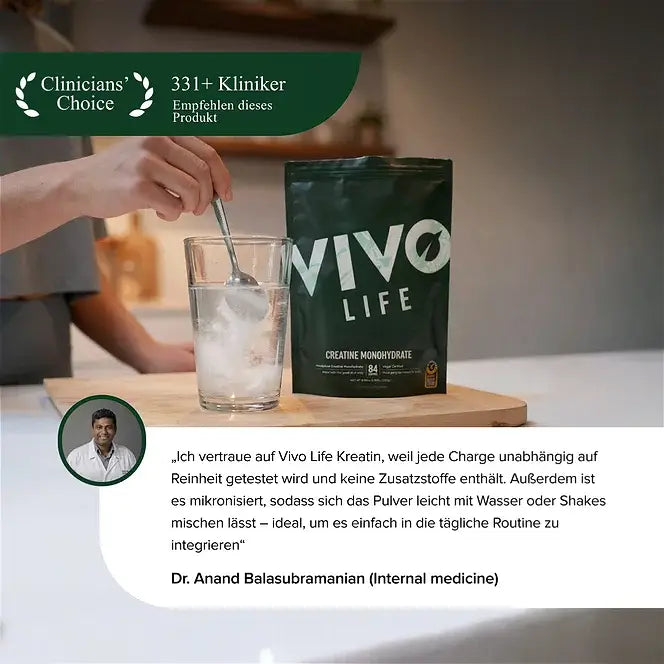 Creatine Monohydrat 252 g kaufen - Vivo Life Kreatin - Fitness Onlineshop