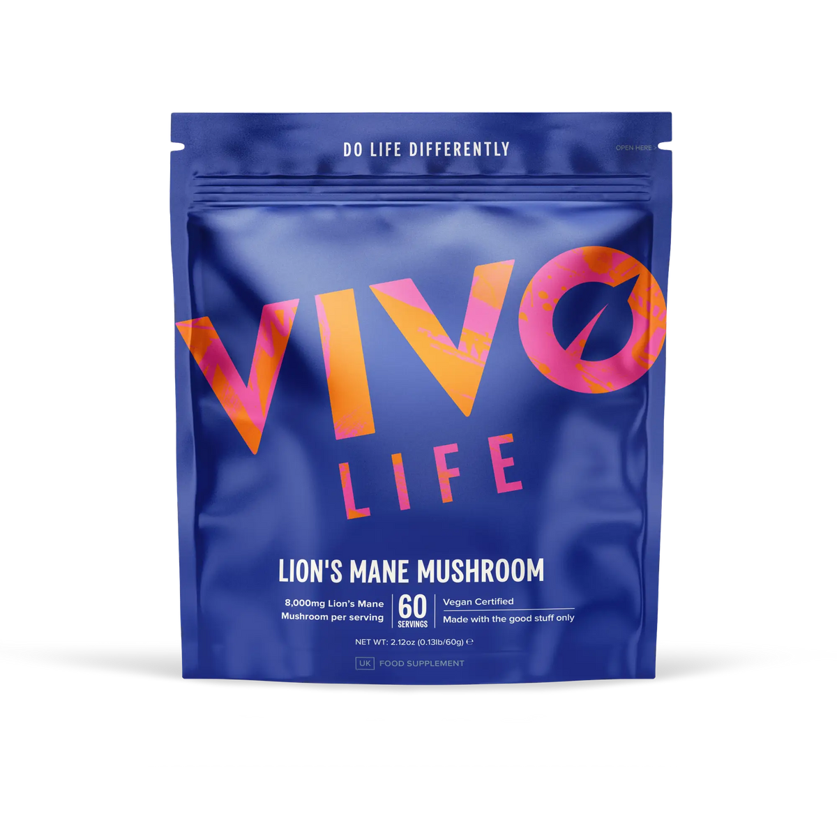 Lion's Mane Pulver (8:1 Extrakt) 60 g kaufen - Vivo Life Pilz-Supplements - Fitness Onlineshop