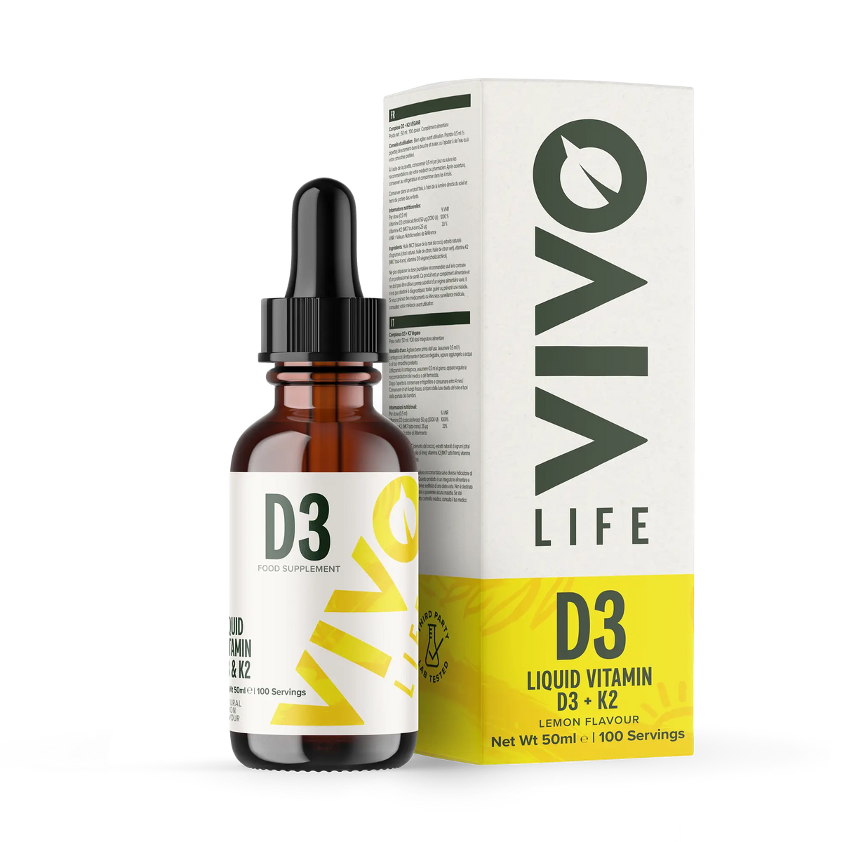 Liquid Vitamin D3 & K2 50 ml kaufen - Vivo Life Vitamine - Fitness Onlineshop