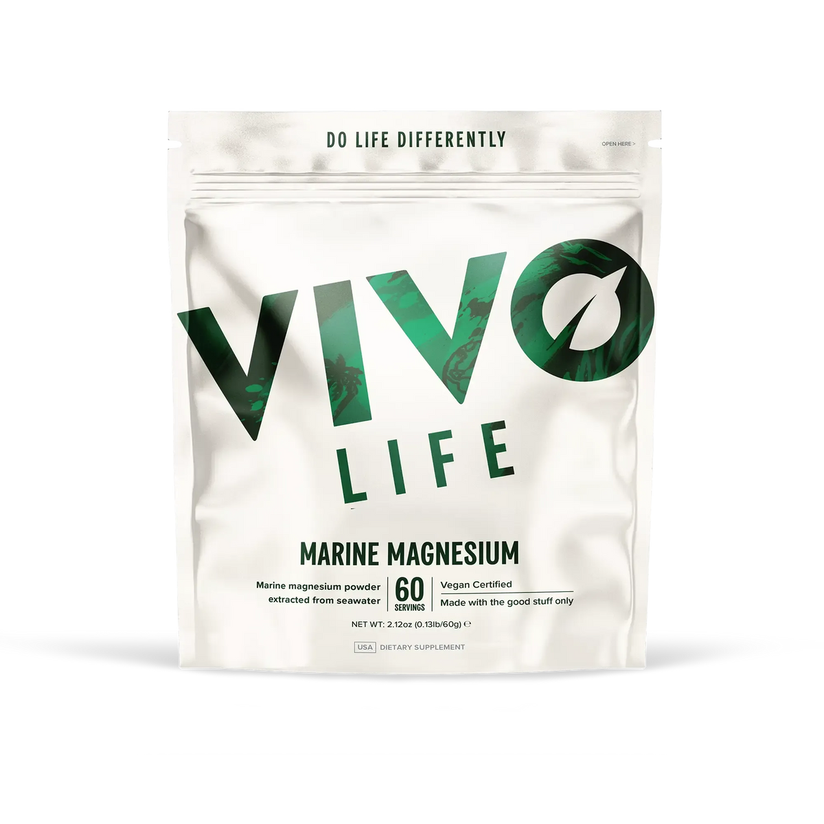 Marine Magnesium Pulver 60 g kaufen - Vivo Life Magnesium (Mineralstoff) - Fitness Onlineshop