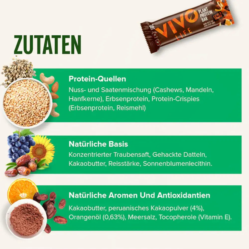 Plant Protein Bar kaufen - Vivo Life Vegane Proteinriegel - Fitness Onlineshop