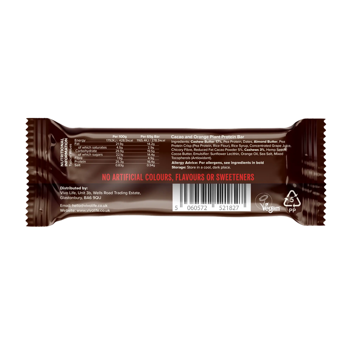 Plant Protein Bar kaufen - Vivo Life Vegane Proteinriegel - Fitness Onlineshop
