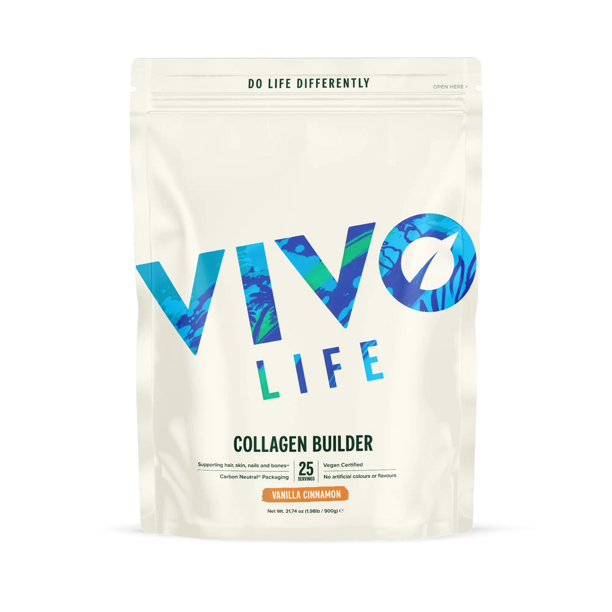 Plant Protein Collagen Builder Vanilla & Cinnamon / 25 Portionen kaufen - Vivo Life Kollagen - Fitness Onlineshop