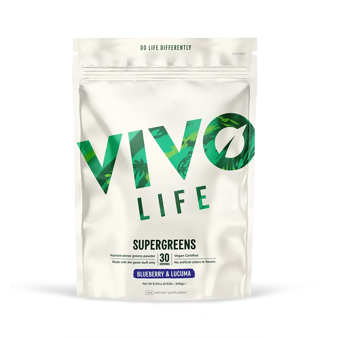 Thrive Supergreens Blueberry & Lucuma / 240 g kaufen - Vivo Life Greens Pulver - Fitness Onlineshop