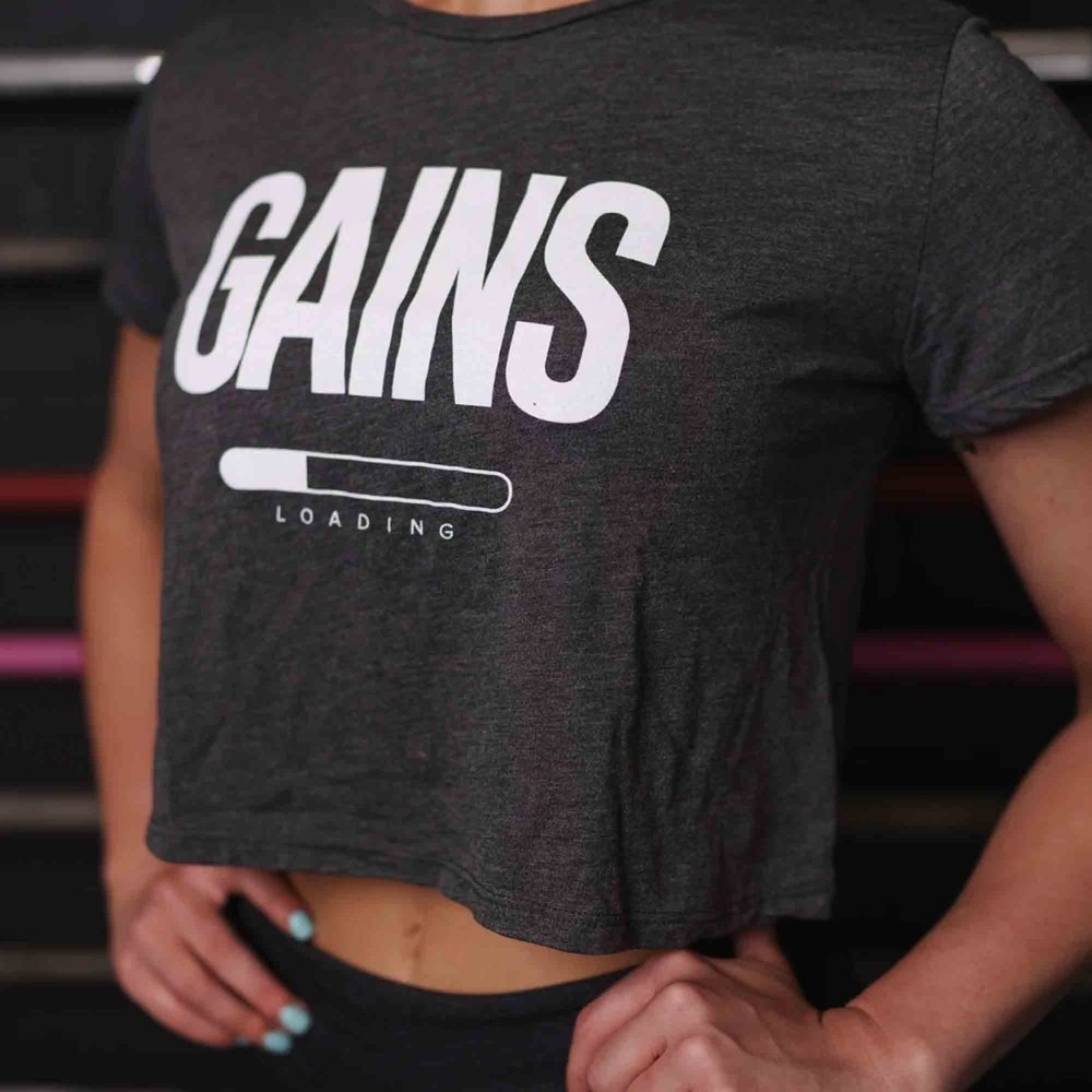 2POOD Gains Loading Crop Top Grau kaufen bei haghpowered.com