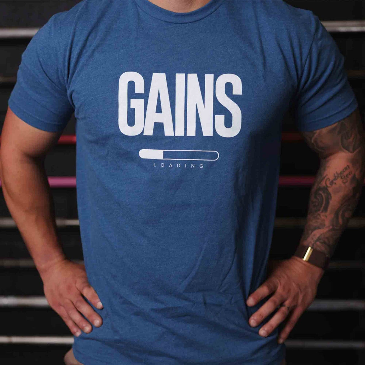2POOD Gains Loading T-Shirt Blau kaufen bei haghpowered.com