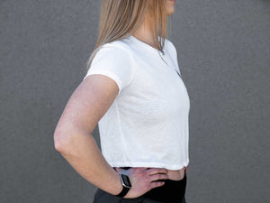 2POOD Lift More Talk Less Crop Top - Weiss kaufen bei haghpowered.com