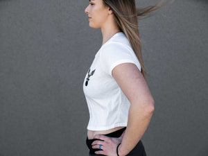 2POOD Lift More Talk Less Crop Top - Weiss kaufen bei haghpowered.com