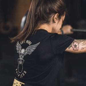 2POOD Lift More Talk Less Crop Top - Schwarz Schwarz kaufen bei haghpowered.com