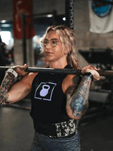 2POOD Lavender Kettlebell Logo Tank Schwarz kaufen bei haghpowered.com