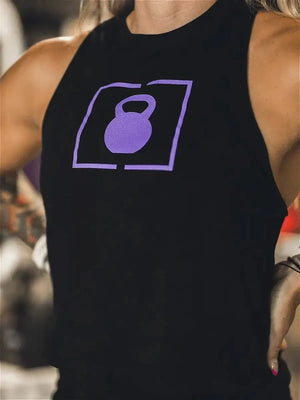 2POOD Lavender Kettlebell Logo Tank Schwarz kaufen bei haghpowered.com