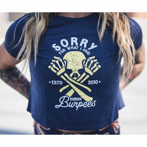 2POOD Sorry For What I Said During Burpees Crop Top Blau kaufen bei haghpowered.com