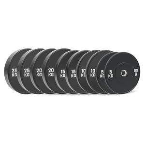 HighPowered Bumper Plates Set (Black) Complete (150 kg) kaufen bei haghpowered.com